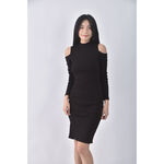 (S) forever21質感挖肩黑色洋裝二手衣, , large