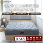 台灣製【藤原傢俬】極致灰正三線防螨抗菌乳膠硬式獨立筒床墊-適中偏硬, , large