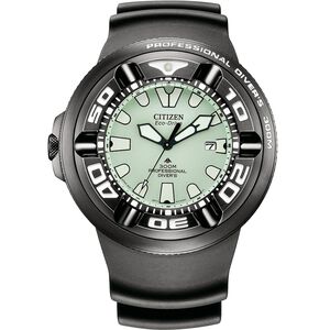 CITIZEN 星辰 PROMASTER 限量 光動能300米潛水手錶 送禮-黑x夜光 BJ8055-04X
