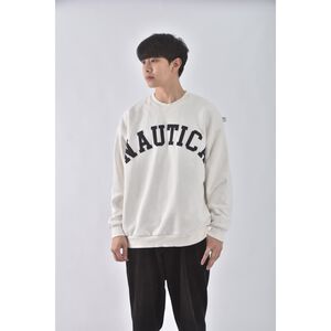(L) 【范姜彥豐私服】nautica男裝落肩白色長袖上衣二手衣
