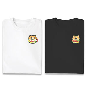 JZ TEE Husky & Cat - Pearl Hug Graphic Tee