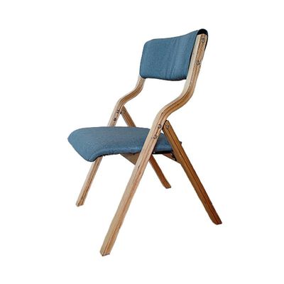 北歐經典款實木折疊椅-藍