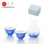 日本津輕 清酒壺 岩清水一壺兩杯(禮盒組)/1組 清酒杯 手工製作 金益合玻璃器皿, , large