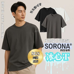 【億子洪】SGS涼感認證 SORONA涼感衣 寬版圓領素T恤 黑-2XL【ATSONA】, , large