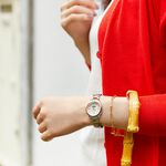 CITIZEN 星辰 XC 鈦 日月顯示光動能電波女錶 EE1005-54W, , large