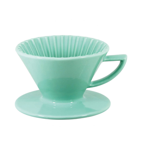 PEARL HORSE Ceramic Coffee Dripper with Handle – 1–4 Cups, Cobalt Green, – JA-05-02-C-G