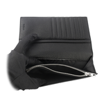 BALLY Ribbon 黑白條紋牛皮對開長夾/黑色, , large