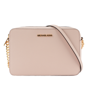 Michael Kors 金字logo方形鏈帶斜背包/粉色