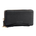 MARC JACOBS 粒面皮革附提把長夾/黑色, , large