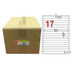 【龍德】LONGDER 三用電腦標籤 A4 17格 圓角 16*200mm 白色1000張/箱 LD-8114-W-B(適用雷射、噴墨、影印), , large