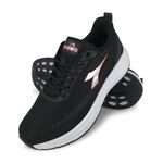 DIADORA迪亞多那 輕量透氣慢跑女鞋 女運動鞋 慢跑鞋 反光 舒適 輕盈 彈性 吸震 減壓 足弓支撐 止滑 黑 灰桃, , large