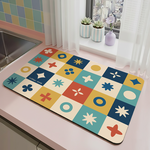 【Monster】 Soft Diatomaceous Earth Sink Draining Mat Language of Tiles  (45x30cm) –Vivid Hue, , large