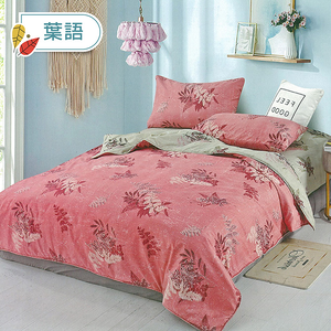 【多利寶寢具】Victoria_柔絲絨雙人四件式印花兩用被床包組- 多款任選