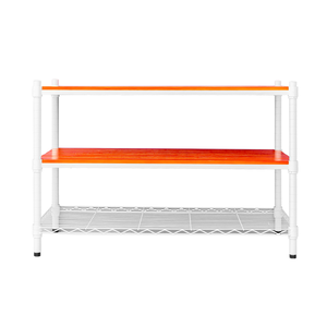 【Y HOUSE】90x45x60cm pine three-layer storage rack rack iron rack - painted white teak