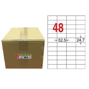 【龍德】LONGDER 三用電腦標籤 A4 48格 24.7*52.5mm可再貼1000張/箱 LD-848-WR-B(適用雷射、噴墨、影印)