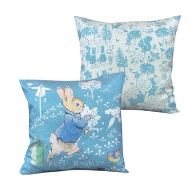 【世豐】PETER RABBIT 比得兔田園趣抱枕-田園趣(藍)