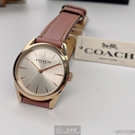 [星晴錶業]COACH手錶,28mm,CH00054白色錶面玫瑰金錶殼粉紅真皮皮革錶帶款, , large