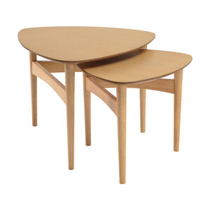 Rubber and OAK wood side table sets