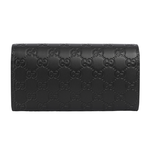 GUCCI GG Logo 滿版壓紋牛皮翻蓋二折長夾/黑色, , large