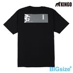 KINGO-大尺碼-男款 圓領T恤-黑-413135, , large