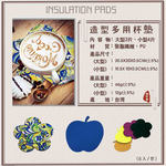 金德恩 台灣製造 一組4入 多功能萬用墊 隔熱墊 鍋墊 杯墊 吸水墊 滑鼠墊 盆栽墊 靜音墊 裝飾墊 加厚墊, , large