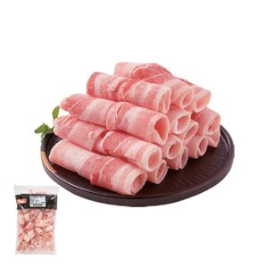 Frozen pork belly slices