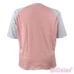 大尺碼-卡通印花 插肩 圓領T恤-白/粉-0101153, , large