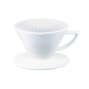 [寶馬牌 附把陶瓷濾杯 1-4杯 白色] JA-05-02-C-W