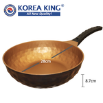 【Korea King】Diamond X Wok Pan wirh Glasslid 28cm- Made in Korea, , large