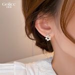 【Gulicc 】古莉可 耳環 珍珠圈鋯石耳釘, , large