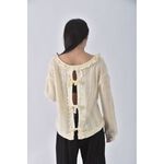 (L) 【房業涵私服】綁帶白色外套二手衣, , large