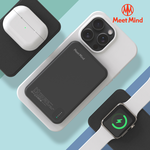 [Meet Mind]5000mAh Mini Magsafe 三用磁吸快充行動電源-鋁合金款 櫻花粉, , large