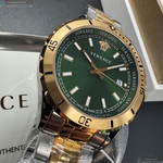 [星晴錶業]VERSACE手錶,42mm,VS11831墨綠色錶面金色錶殼金銀相間精鋼錶帶款, , large