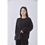 (XL) gu棉質簡約黑色長袖上衣二手衣, , large