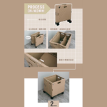【Y HOUSE】Multi-function folding trolley, storage trolley, storage basket, shopping cart - milk tea color, 奶茶色, large