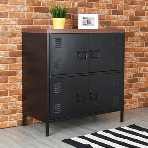 【Homelike】喜家居特爾工業風鋼製四門置物櫃(1804)