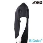 KINGO-超大尺碼-男款 排汗 圓領T-黑-415622, , large