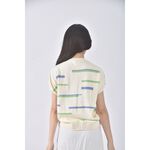 (S) a la sha質感條紋綠色短袖上衣二手衣, , large