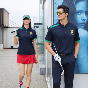 【FALALI】Short-sleeved cooling polo shirt - Women's (black)