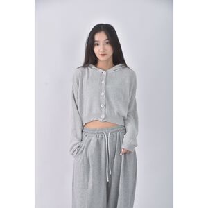 (F) 連帽落肩藍色外套二手衣