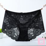 大尺碼-蕾絲-高彈力-高腰-內褲-黑/紅/黑藍/酒紅/新紫-0303075, , large