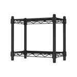 【KIWISH】35X20X30H 黑色二層架 收納架 展示架 鐵力士架 波浪架 架子 桌上置物架 鐵架 層架, , large