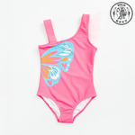 【SOLO Vintage】Butterfly Girls One-piece Swimsuit Swimwear Quick-dry Made in Turkey 5-6y, , large