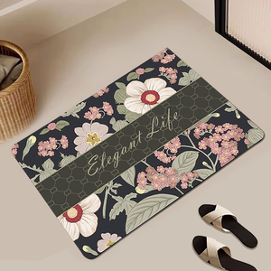 Soft diatomaceous earth water-absorbing non-slip floor mat with color printing