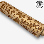 【SOLO歐洲家居】非洲動物 餅乾桿麵棍 43CM 壓紋 押花 印花 天然原木 歐洲櫸木 波蘭製造, , large