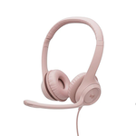 【 Logitech 羅技 】H390 玫瑰粉 有線耳機 麥克風, , large