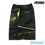 KINGO-超大尺碼-鬆緊 滿版 排汗短褲-黃-415301, , large