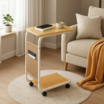 【AOTTO】簡約附輪雙層置物邊桌(FT-301), , large