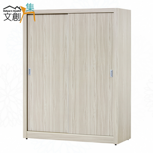 【文創集】卡柏4.1尺推門衣櫃(客約商品)淺橡木紋色系