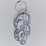 16 Sheep Embroidered Keychain, , large